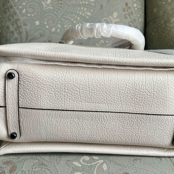 NWT COACH Drew Satchel/ Chalk and  SnakeSkin detail - Picture 4 of 13